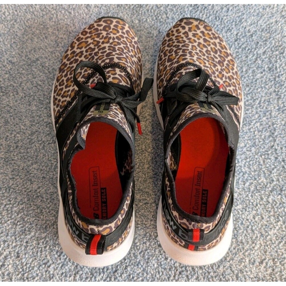 New Balance Size 7.5 Nergize Sport V1 Leopard Print Sneakers Athletic Shoes - Picture 4 of 8
